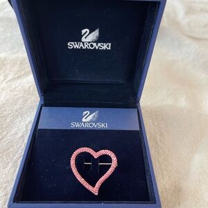 Swarovski Pink Brooch Heart Design